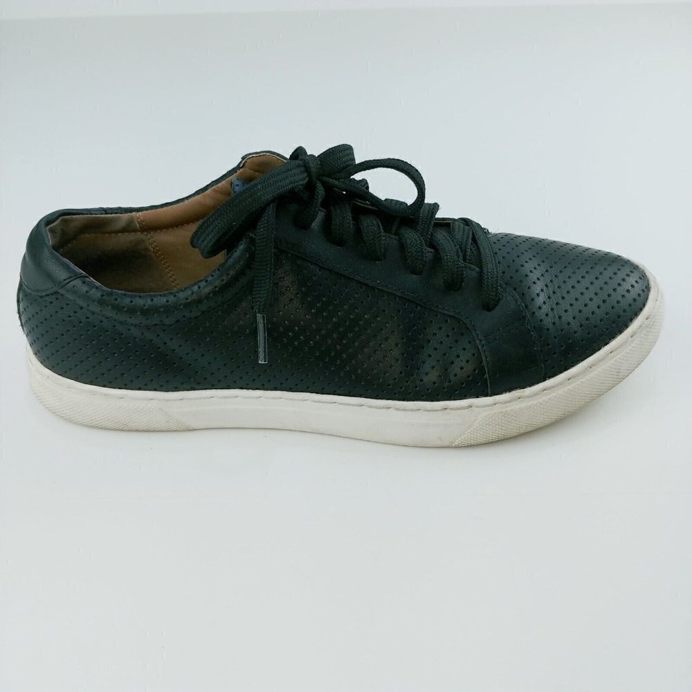Caslon Cassie Leather Sneakers Womens 7 Lace Up Black Perforated Casual - Picture 3 of 8